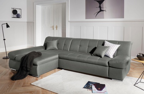 DOMO collection, DOMO collection Ecksofa, DOMO collection Ecksofa »Mona L-Form«, wahlweise mit Bettfunktion