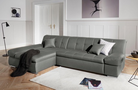 DOMO collection, DOMO collection Ecksofa, DOMO collection Ecksofa »Mona L-Form«, wahlweise mit Bettfunktion