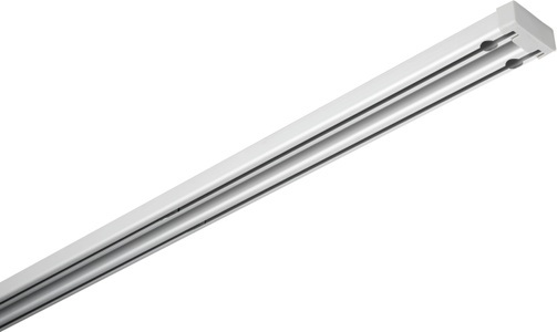 Gardinia, GARDINIA Vorhangschiene »Aluminium-Vorhangschienen Set Lara 2-Lauf«, 2 läufig-läufig, Fixmass, ausziehbar, 
