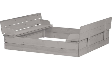 Roba, roba Outdoor Sandkasten mit Spielwannen, teakholz, roba® Sandkasten »Sandkasten, aufklappbare Sitzbank«