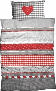 undefined, Casatex Renforcé Bettwäsche Herz-Karo, CASATEX Bettwäsche »Herz-Karo«, niedlichem Herz-Karo Design