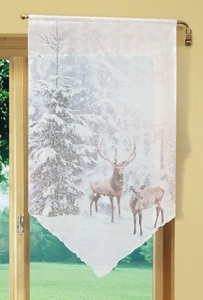 HOME WOHNIDEEN, HOME WOHNIDEEN Vorhang »HIRALIA«, Fensterbehang Voile digital bedruckt, HOME WOHNIDEEN Vorhang »HIRALIA«, (1 St.), Fensterbehang Voile digital bedruckt