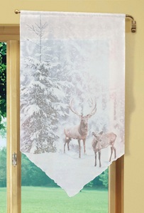 HOME WOHNIDEEN, HOME WOHNIDEEN Vorhang »HIRALIA«, Fensterbehang Voile digital bedruckt, HOME WOHNIDEEN Vorhang »HIRALIA«, (1 St.), Fensterbehang Voile digital bedruckt