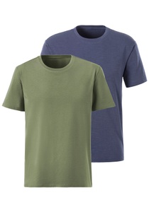 John Devin T-Shirt »mit Slub-Garn Struktur«, (Packung, 2 tlg., 2er-Pack), aus leichter, strukturierter Baumwollqualität - im 2er-Sparpack
