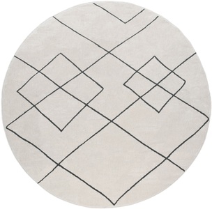 Paco Home Teppich »Haral 785«, rund, 9 mm Höhe, Kurzflor, Scandi Design, Rauten Motiv, Wohnzimmer