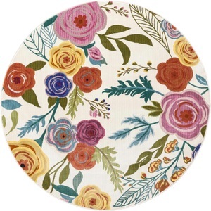 Myflair Möbel & Accessoires, Myflair Möbel & Accessoires Teppich »Sunshine«, rund, 13 mm Höhe, Myflair Möbel & Accessoires Teppich »Sunshine«, rund, 13 mm Höhe, Kurzflor, gewebt, Blumen Design, ideal im Wohnzimmer & Schlafzimmer