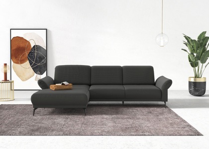 INOSIGN Ecksofa »Coco«, wahlweise mit Sitztiefen, Armteil- und Kopfteilverstellungim Cord, mit Füssen 15 cm hoch
