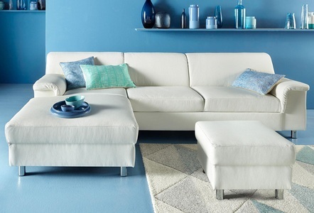 INOSIGN, INOSIGN Ecksofa, wahlweise mit Bettfunktion, DOMO collection Ecksofa »Jamie, modern und elegant, Fusshöhe 9cm, L-Form,« wahlweise mit Bettfunktion