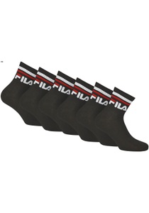 FILA, Fila Sportsocken, (Packung, 6 Paar), Klassische Tennis-Sportsocken, Fila Sportsocken »UNISEX QUARTER PLAIN SOCKS« 6er Pack, 6 Paar tlg. mit Logo-Schriftzug