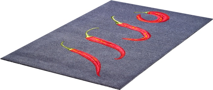 Grund, Grund Teppich »Hot Chili«, rechteckig, 8 mm Höhe, In- und Outdoor geeignet, Wohnzimmer, Grund Teppich »Hot Chili«, rechteckig, 8 mm Höhe, Motiv Chilis, In- und Outdoor geeignet