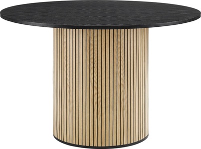 mutoni casual, Esstisch Skrostox natur schwarz 100, SalesFever Esstisch, mit geriffeltem Sockel aus Eichenfurnier