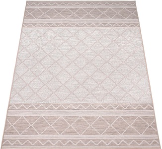 PACO HOME, Paco Home Teppich »Vermont 191«, rechteckig, Flachgewebe, modernes Design mit Rauten, gesteift, Outdoor geeignet, Paco Home Teppich »Vermont 191«, rechteckig, 4 mm Höhe, Flachgewebe, modernes Design mit Rauten, gesteift, Outdoor geeignet