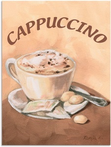 Artland, Artland Wandbild »Tasse Cappuccino«, Artland Wandbild »Tasse Cappuccino«, Getränke, (1 St.), als Leinwandbild, Poster, Wandaufkleber in verschied. Grössen