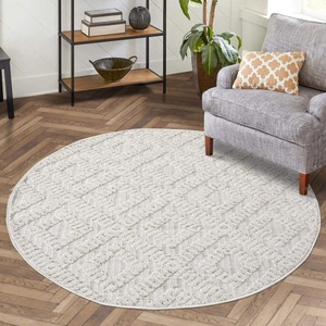Carpet City, Carpet City Teppich »CLASICO 8927«, rund, Kurzflor, Hochtief-Muster/ 3D-Effekt Rauten, Wohnzimmer, Carpet City Teppich »CLASICO 8927«, rund, 11 mm Höhe, Kurzflor, Hochtief-Muster/ 3D-Effekt Rauten, Wohnzimmer