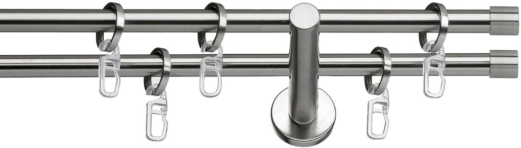 INDEKO, Gardinenstange, »Andrax«, indeko, Fixmass, indeko Gardinenstange »Andrax«, 2 läufig-läufig, Fixmass, Komplett-Set inkl. Ringen und Montagematerial