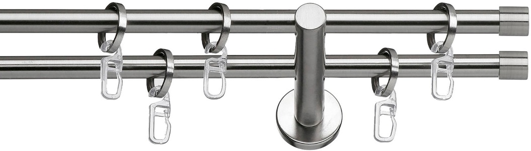 INDEKO, Gardinenstange, »Andrax«, indeko, Fixmass, indeko Gardinenstange »Andrax«, 2 läufig-läufig, Fixmass, Komplett-Set inkl. Ringen und Montagematerial