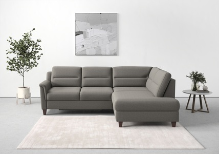 sit&more Ecksofa »Farö«, inklusive Federkern, mit naturfarbenen Füssen, wahlweise mit Bettfunktion und Bettkasten