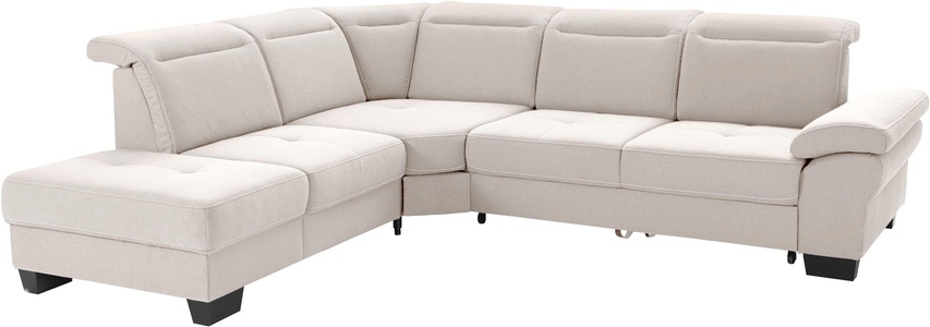 Places of Style Ecksofa »Cornwall«, incl. Sitztiefenverstellung, wahlweise mit Bettfunktion und Kopfteilverstellung