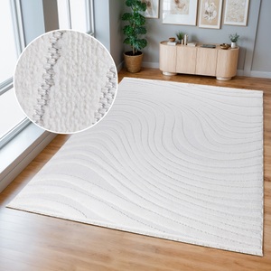 GOODproduct Teppich »Samelia mit Fransen, Wellendesign, Balkon, Camping« rechteckig 6 mm Höhe Hoch-Tief-Struktur, In- und Outdoor geeignet für Küche oder Esszimmer