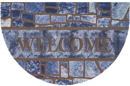 White Label, White Label - Fussmatte - 45 x 70 cm - Multicolor, Home affaire Fussmatte »Welcome Mauer, Türmatte«, halbrund, 6 mm Höhe, Muster, Robust, Pflegeleicht, Rutschfest, mit Schrift