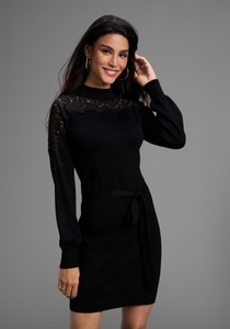 Laura Scott Strickkleid, mit edler Spitze