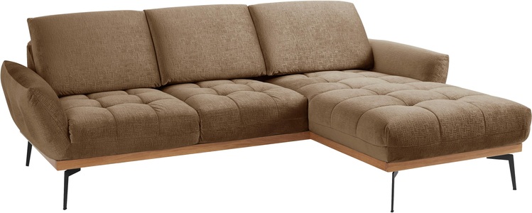 Guido Maria Kretschmer Home&Living, Guido Maria Kretschmer Home&Living Ecksofa »Palíc«, exxpo - sofa fashion Ecksofa »Palic, inkl. Rückenverstellung, bequem, elegant, Breite 245cm, L-Form« vom Sofa zum Hochlehner. Hohe Füsse und Holzblende als Designmerkmal