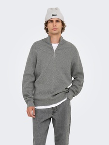 ONLY & SONS Troyer »ONSPHIL REG 12 STRUC HALF ZIP KNIT NOOS« Baumwollmischung, regular fit