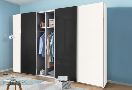 fresh to go, Fresh To Go Schwebetürenschrank »Level«, mit Glastüren und Synchronöffnung, Wimex Schwebetürenschrank »Level by fresh to go«, mit Glastüren und Synchronöffnung