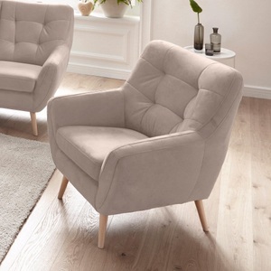 exxpo - sofa fashion, exxpo - sofa fashion Sessel, exxpo - sofa fashion Sessel »Scandi, Loungesessel mit tollem Sitzkomfort, hochwertige Polsterung« bequem, hohe Holzfüsse