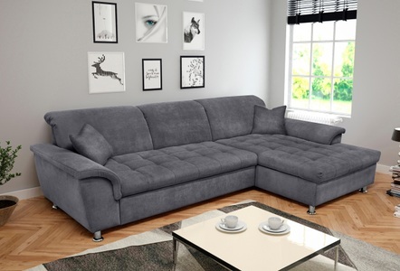 DOMO collection, DOMO collection Ecksofa, DOMO collection Ecksofa »Franzi Steppung im Sitzbereich B7T/H: 278/162/80 cm, L-Form« wahlweise mit Bettfunktion, Bettkasten und Kopfteilverstellung