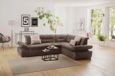 my home Ecksofa »Avesa«, Wahlweise mit Arm- und Bettfunktion, B/T/H: 275/211/80 cm