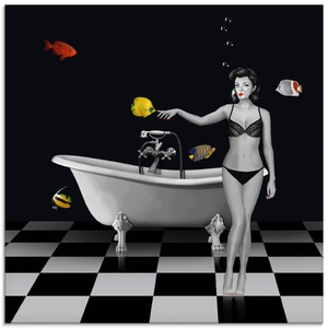 Artland, Artland Glasbild »Ein Badezimmer für Fische«, Artland Glasbild »Ein Badezimmer für Fische«, Frau, (1 St.), in verschiedenen Grössen