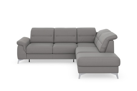 sit&more Ecksofa »Sinatra«, mit Ottomane, optional mit Kopfteilverstellung und Armteilfunktion oder Kopfteilverstellung, Armteilfunktion, Bettfunktion und Stauraum, chromfarbene Metallfüsse