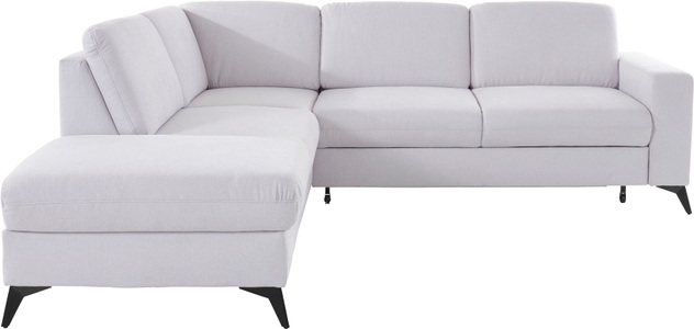 Places of Style Ecksofa »Lolland«, Wahlweise mit Bettfunktion und Stauraum, Federkern, auch mit abwischbarem Bezug