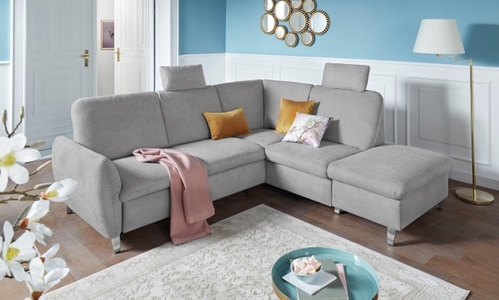 SIT&MORE, sit&more Ecksofa, sit&more Ecksofa »Daytona L-Form«, mit Federkern, zwei Kopfstützen und wahlweise mit Bettfunktion