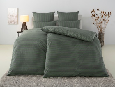Bruno Banani, Bruno Banani Bettwäsche »Jassen in Gr. 135x200 oder 155x220 cm«, (3 tlg.), moderne Bettwäsche aus Baumwolle, Bettwäsche mit Streifen-Design, Bruno Banani Bettwäsche »Jassen«, moderne Bettwäsche aus Baumwolle, Bettwäsche mit Streifen-Design