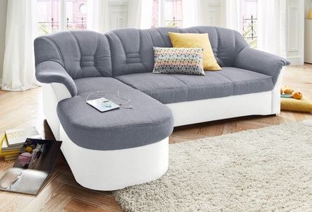 DOMO collection, DOMO collection Ecksofa, DOMO collection Ecksofa »Elva, zeitlose Formensprache, elegante Rückensteppung, L-Form«, wahlweise mit Bettfunktion und Federkern