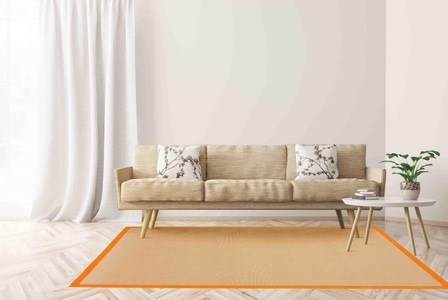 carpetfine, carpetfine Sisalteppich »Sisal«, rechteckig, 5 mm Höhe, carpetfine Sisalteppich »Sisal«, rechteckig, 5 mm Höhe, mit farbiger Bordüre, Anti Rutsch Rückseite