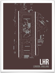 Wall-Art, Wall-Art Poster »Wandbild LHR Grundriss London«, Grundriss, (1 St.), Poster, Wandbild, Bild, Wandposter, Wall-Art Poster »Wandbild LHR Grundriss London«, Grundriss, (1 St.), Poster ohne Bilderrahmen