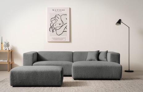 andas Polsterecke »BAKELS, Ecksofa-Set mit Hocker, L-Form mit Schlaffunktion« Ecksofa-Set (incl. Hocker) im trendigen Megacord