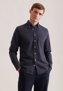 Seidensticker, seidensticker Flanellhemd Slim 1/1 Button-Down-Kragen Uni, seidensticker Flanellhemd Slim 1/1 Button-Down-Kragen Uni