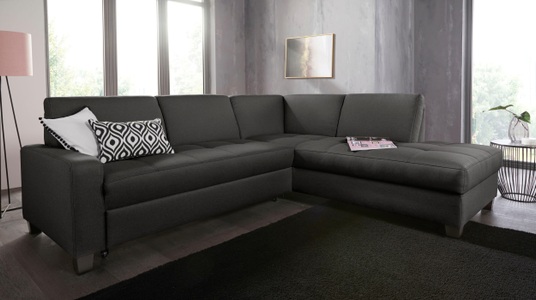 DOMO collection, DOMO collection Ecksofa, DOMO collection Ecksofa »Florentina L-Form«, wahlweise mit Bettfunktion, mit Kontrastnaht