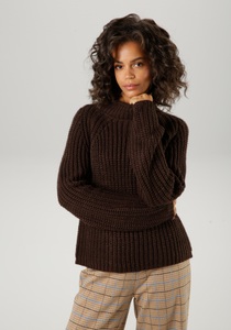 ANISTON CASUAL, Aniston CASUAL Strickpullover, mit Rollkante am Stehkragen