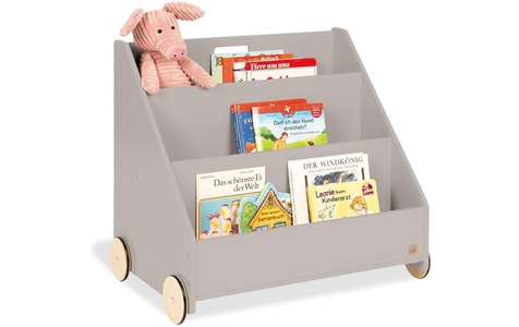 Pinolino, Pinolino Kinder-Bücherregal mit Rollen Lasse, grau, Pinolino Kinder-Bücherregal mit Rollen 'Lasse'
