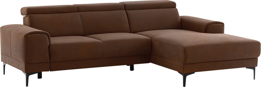 exxpo - sofa fashion, exxpo - sofa fashion Ecksofa, mit 3 Kopfstützen, wahlweise elektrischer Sitztiefenverstellung, frei im Raum stellbar, exxpo - sofa fashion Ecksofa »Ophelia, elegant, modern und bequem, L-Form«, inkl. verstellbare Kopfteile, wahlweise elektr. Sitztiefenverstellung