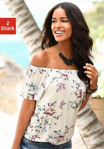 Lascana, LASCANA Carmenshirt, LASCANA Carmenshirt, variabel zu tragen