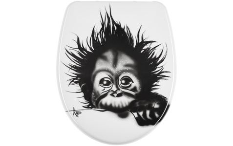 Diaqua, DIAQUA WC Sitz MONKEY NICE, diaqua® WC-Sitz »Monkey mit Absenkautomatik, Weiss/Schwarz«