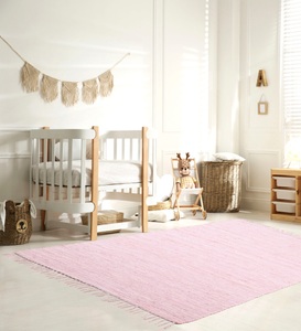 LÜTTENHÜTT, Lüttenhütt Teppich »Insa«, rechteckig, Fleckerl, Uni Farben, handgewebt, pflegeleicht, waschbar, Wohnzimmer, my home Kinderteppich »Insa Fleckerl«, rechteckig, 5 mm Höhe, Uni Farben, pastell, handgewebt, pflegeleicht, waschbar, Kinderzimmer