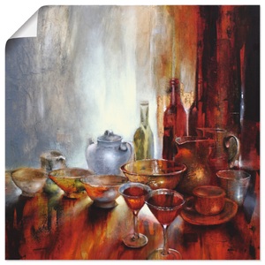 Artland, Artland Wandbild »Stillleben mit grauer Teekanne«, Artland Wandbild »Stillleben mit grauer Teekanne«, Geschirr & Besteck, (1 St.), als Alubild, Leinwandbild, Wandaufkleber oder Poster in versch. Grössen