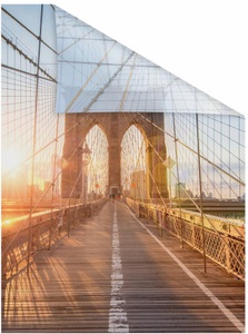 LICHTBLICK ORIGINAL Fensterfolie »Brooklyn Bridge« 1 Stk. blickdicht strukturiert Klebepunkte selbstklebend, Sichtschutz
